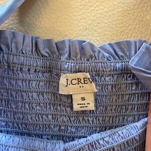 J. Crew Blue Smocked Tank Top